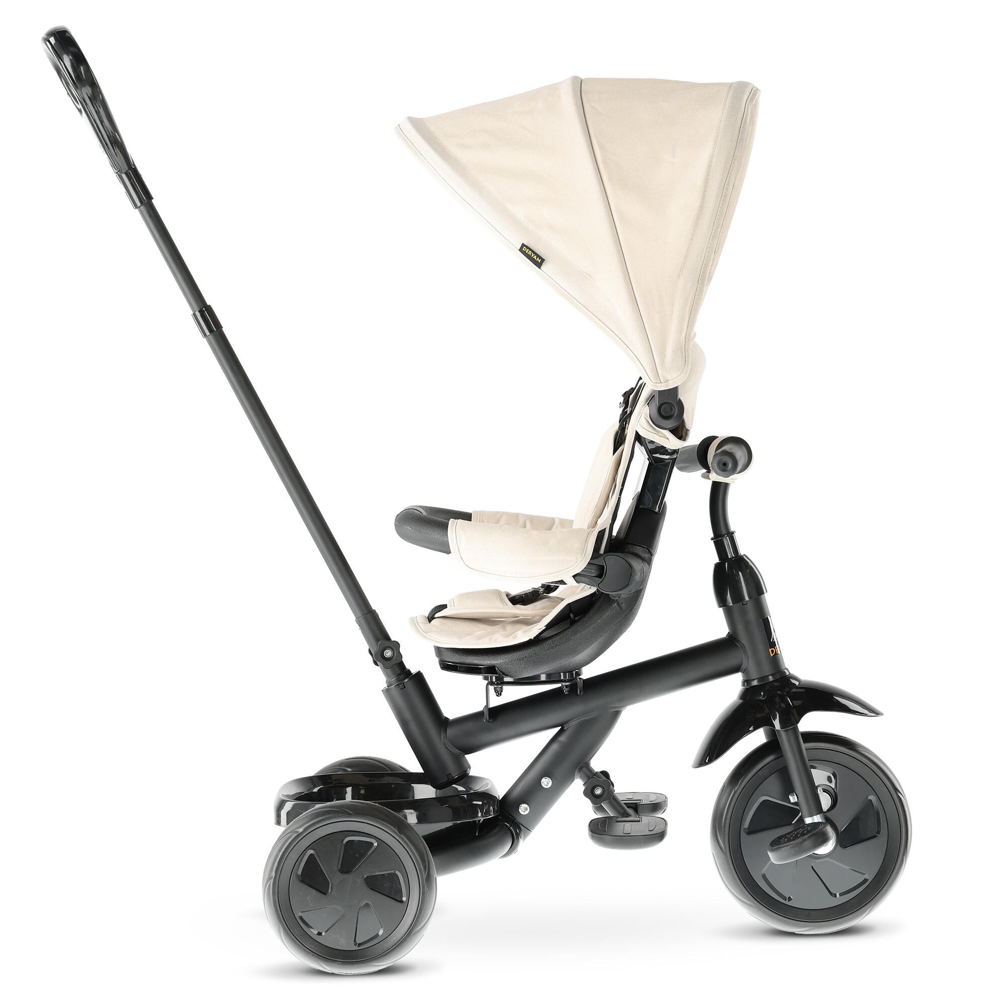 Tricycle DERYAN Adventurer - Réglable et pivotant à 360° - Crème 4/7