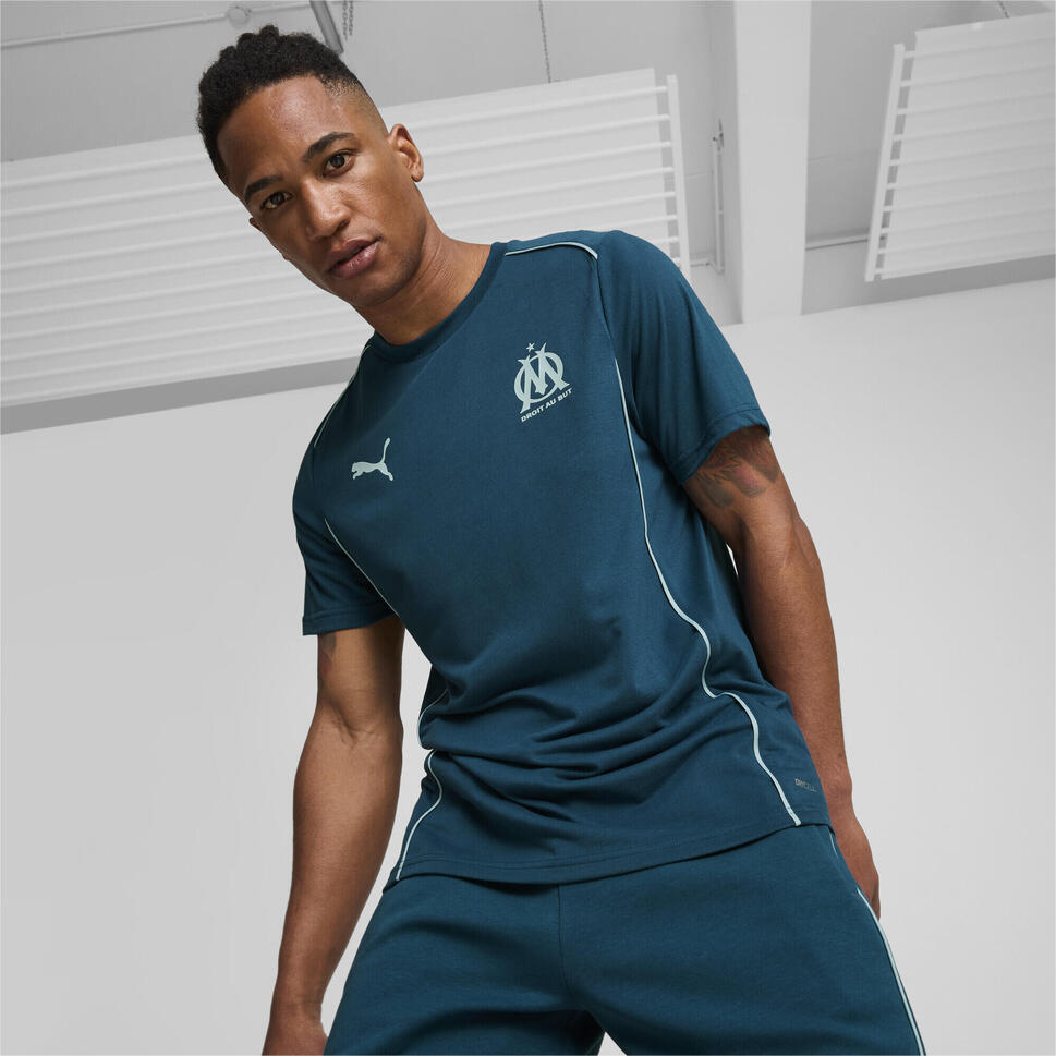 Męska koszulka Casuals Olympique Marsylia PUMA Ocean Tropic Turquoise Surf Blue