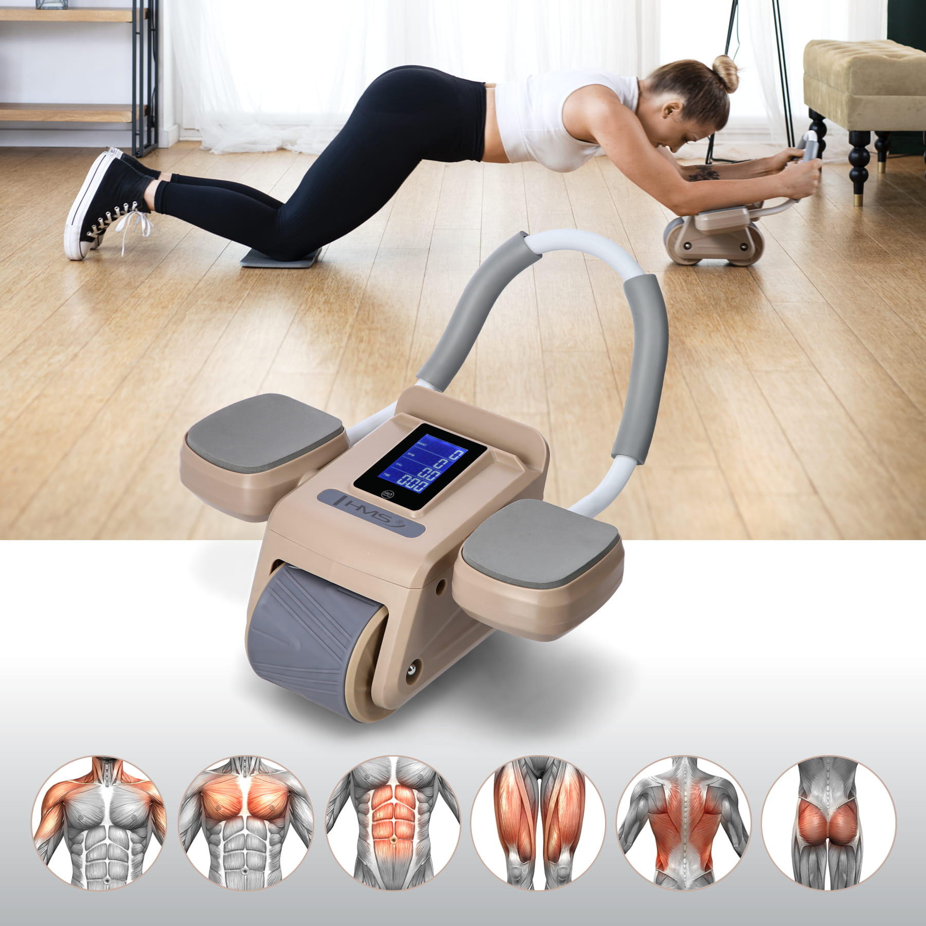 Roue ABS Roue automatique pour exercices abdominaux avec support KA08 Hms 3/7