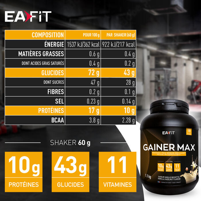 Gainers | Gainer Max (1,1kg) | Vanille Noisette 3/7