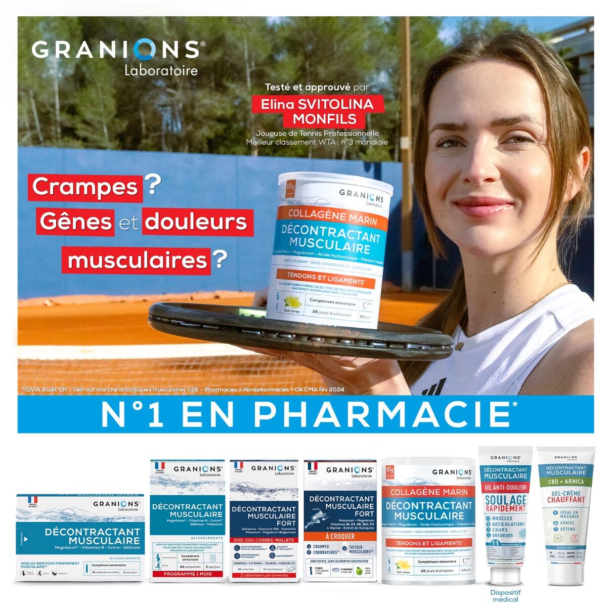 GRANIONS Décontractant Musculaire 30 ampoules 4/7
