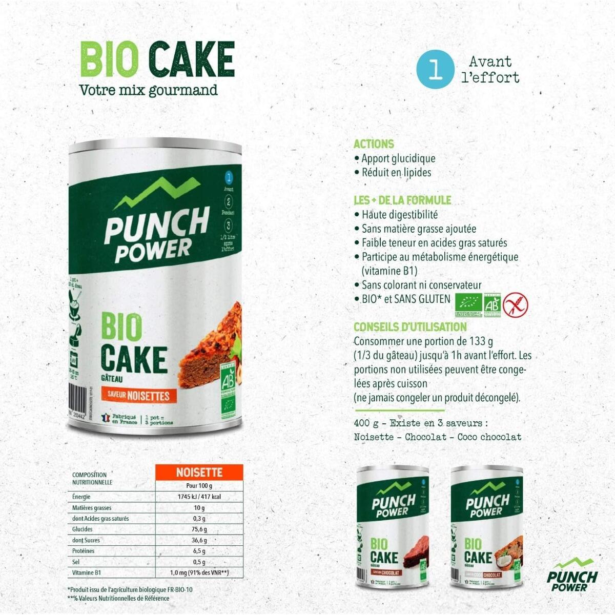 Punch Power Biocake sans gluten 400 g - Chocolat 2/7