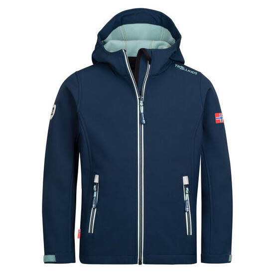 Kinder Softshelljacke Trollfjord Dunkelblau