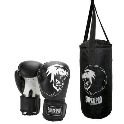 Junior bokszak set - zwart / wit