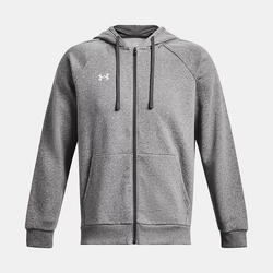 Veste à capuche UA Rival Fleece Gris clair chiné Homme