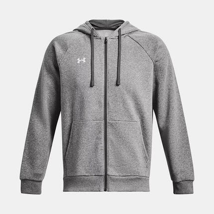 Veste à capuche UA Rival Fleece Gris clair chiné Homme