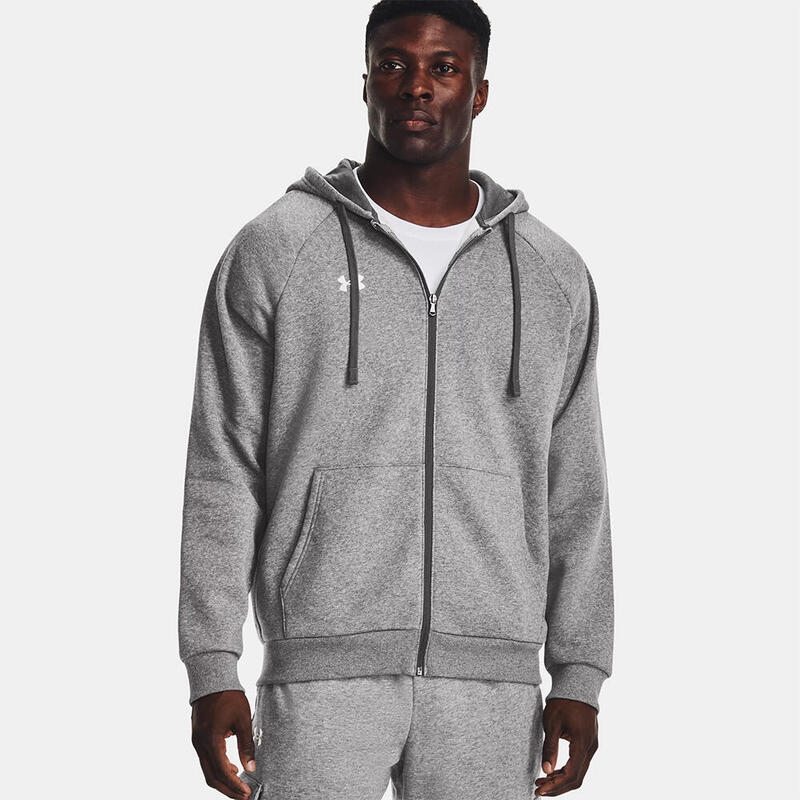 Heren Hoodie Ua Rival Fleece Lichtgrijs Gemêleerd