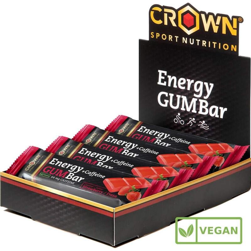 ENERGY GUM BAR WITH CAFFEINE (30G X 12 PCS) - STRAWBERRY