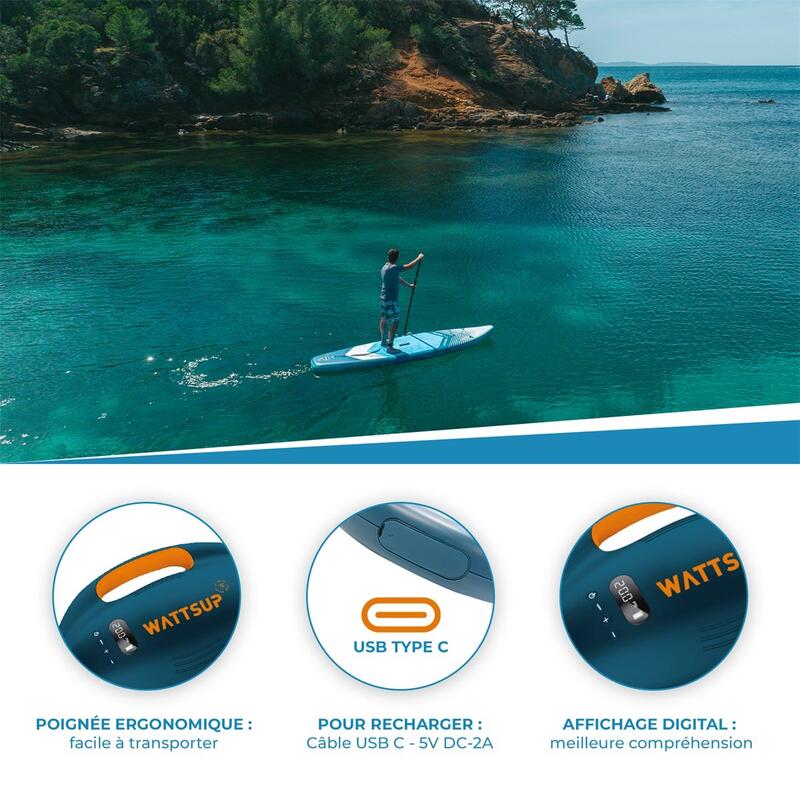 Bomba de inflado eléctrica sin cable Swift+ WattSUP - SUP/Kayak/Anexo