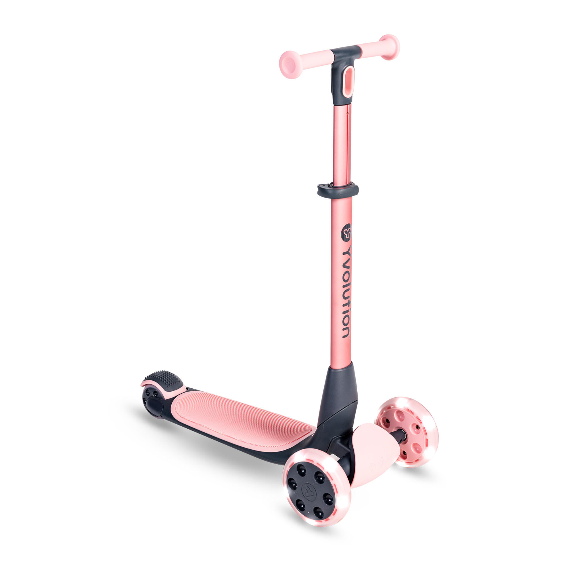 Trottinette 3 roues pliable rangement compact Yvolution- Yglider Nua rose 2/8