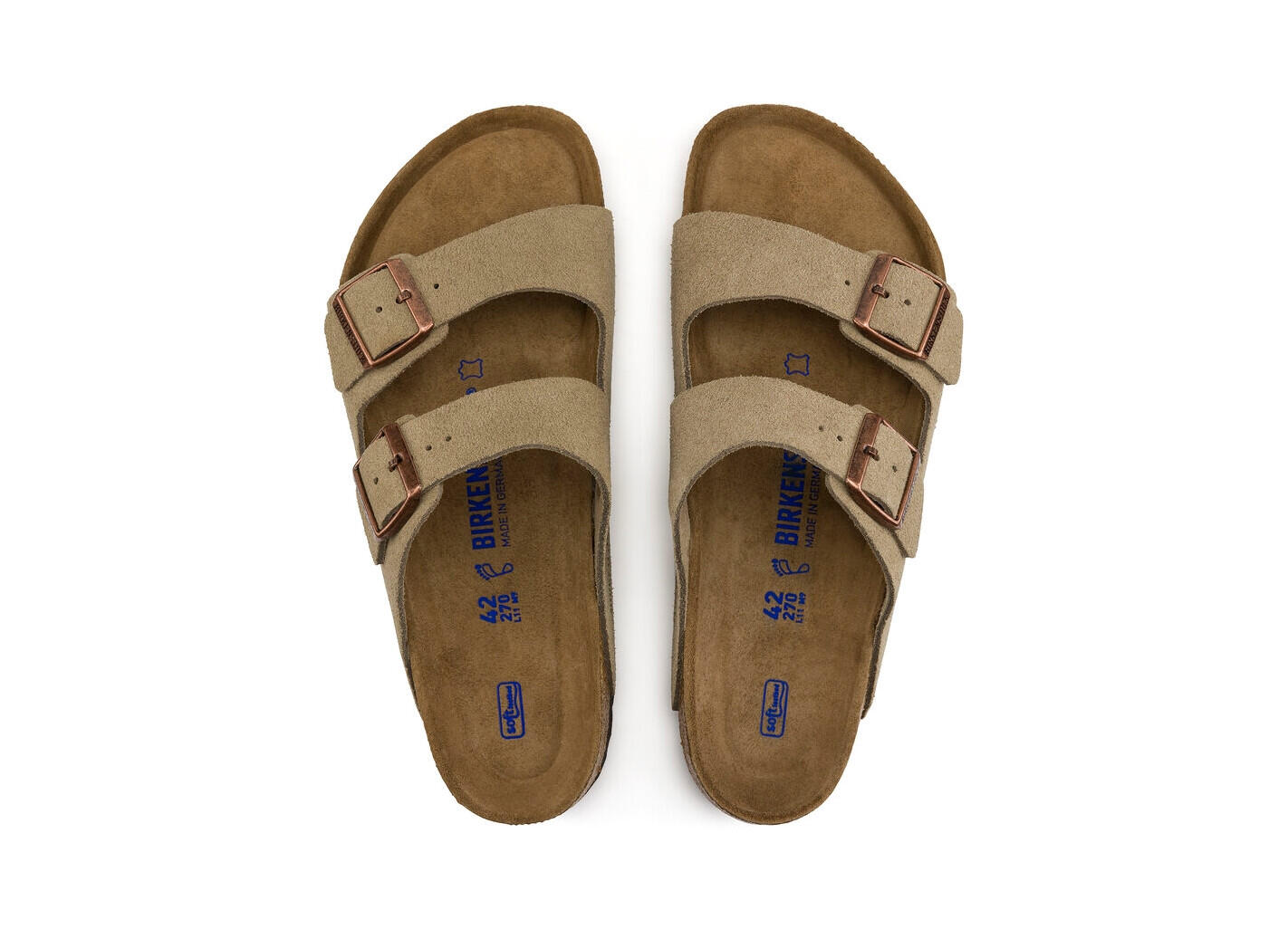 Chaussures  Arizona Soft Assise plantaire Suede Taupe 3/4