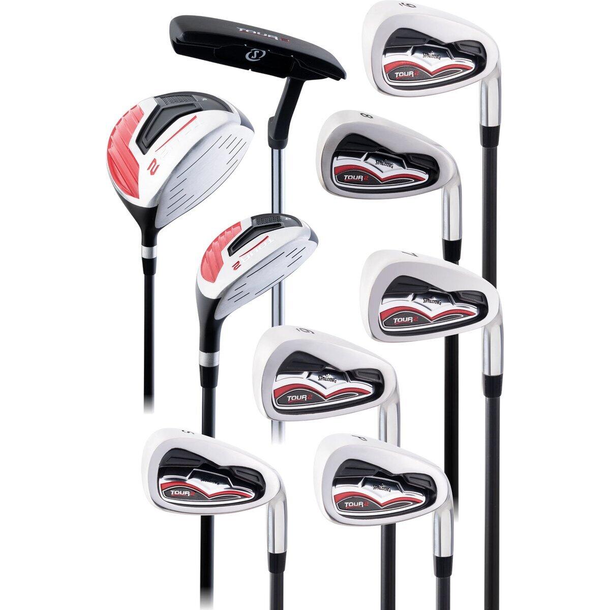 Left-handed golf set with cart bag Spalding Tour 2 FS Graphite