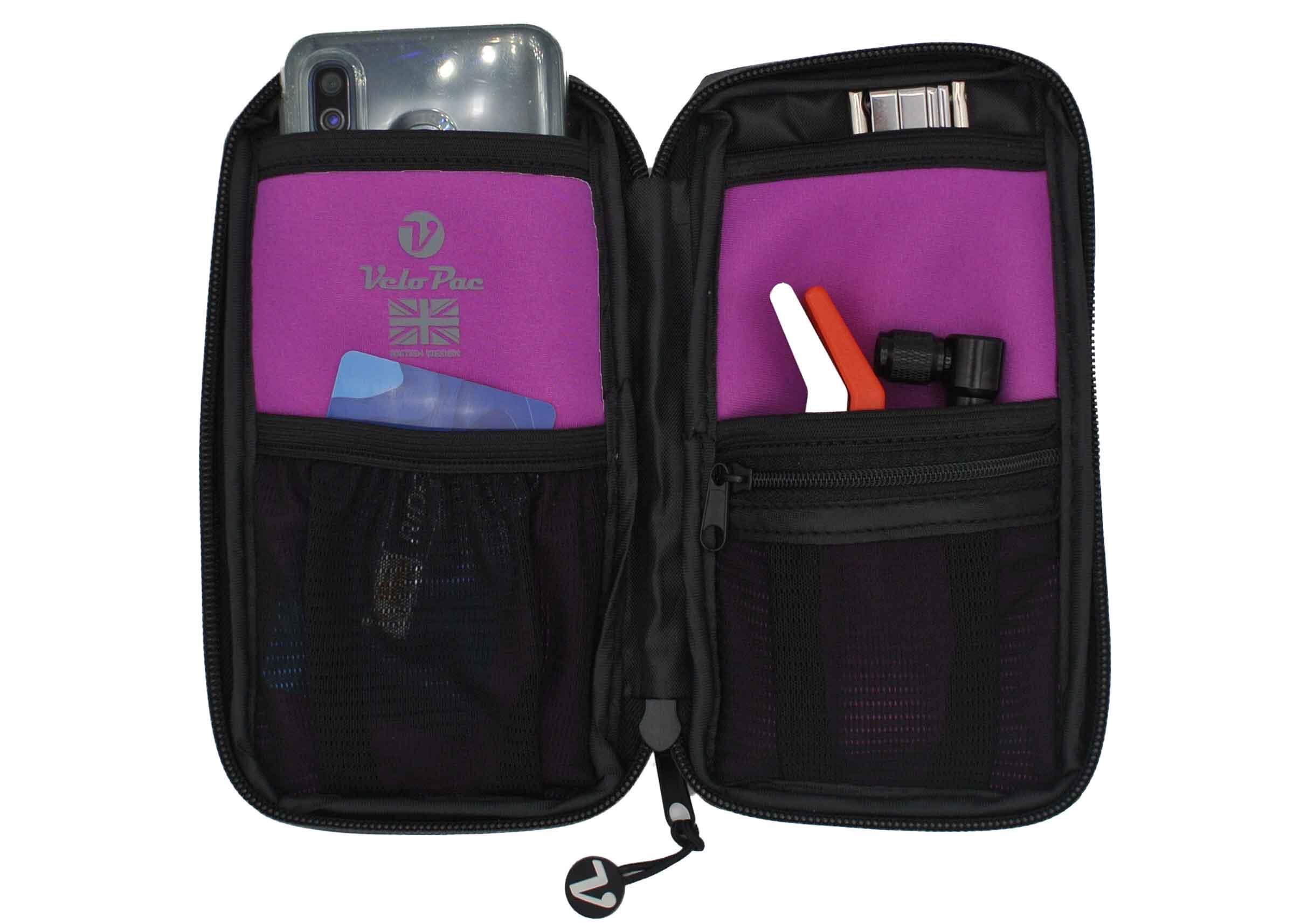 Velopac Ridepac Max Grey/Purple | Sport portemonnee 3/3
