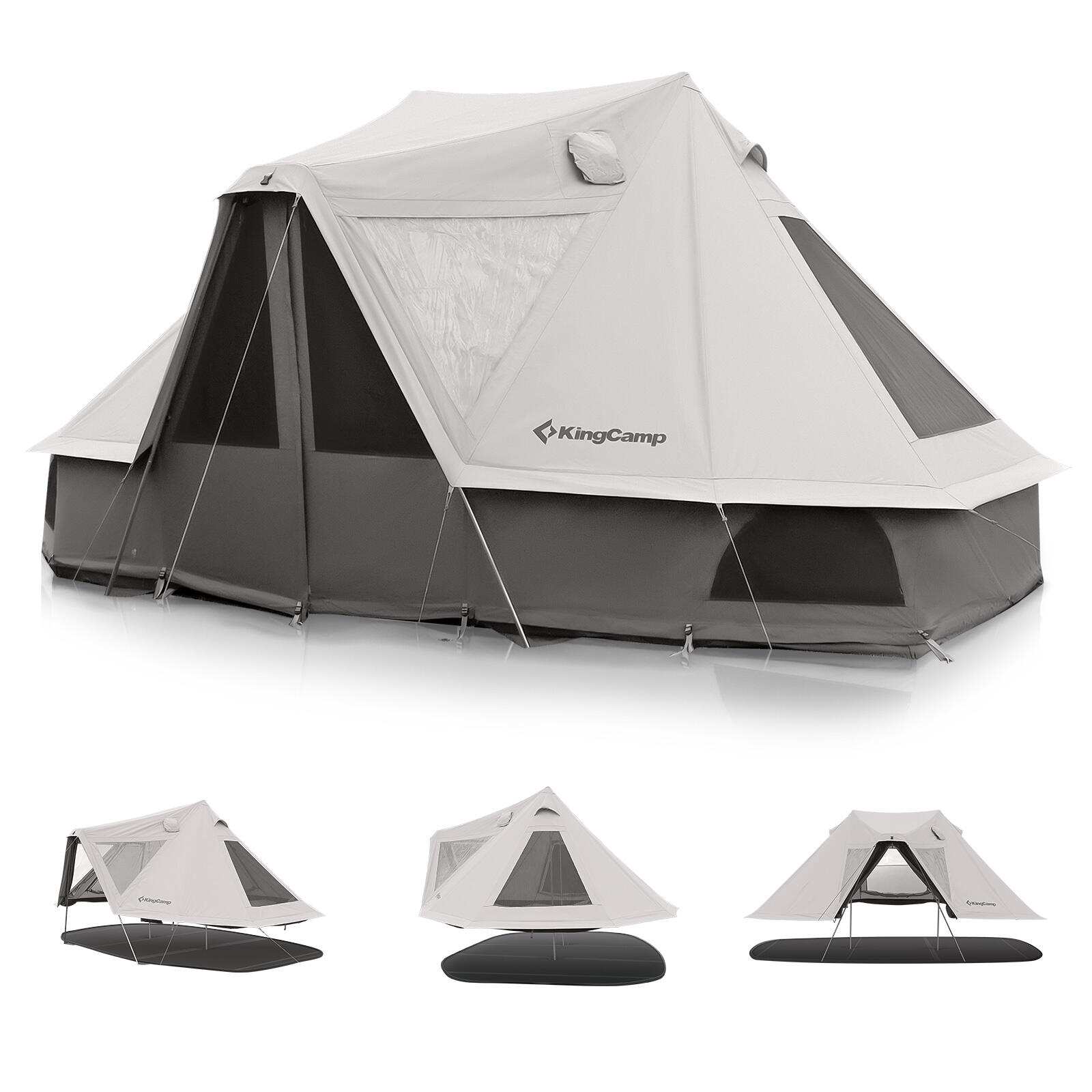 KINGCAMP Tenda in cotone da Campeggio Khan Villa Pavilion familiare