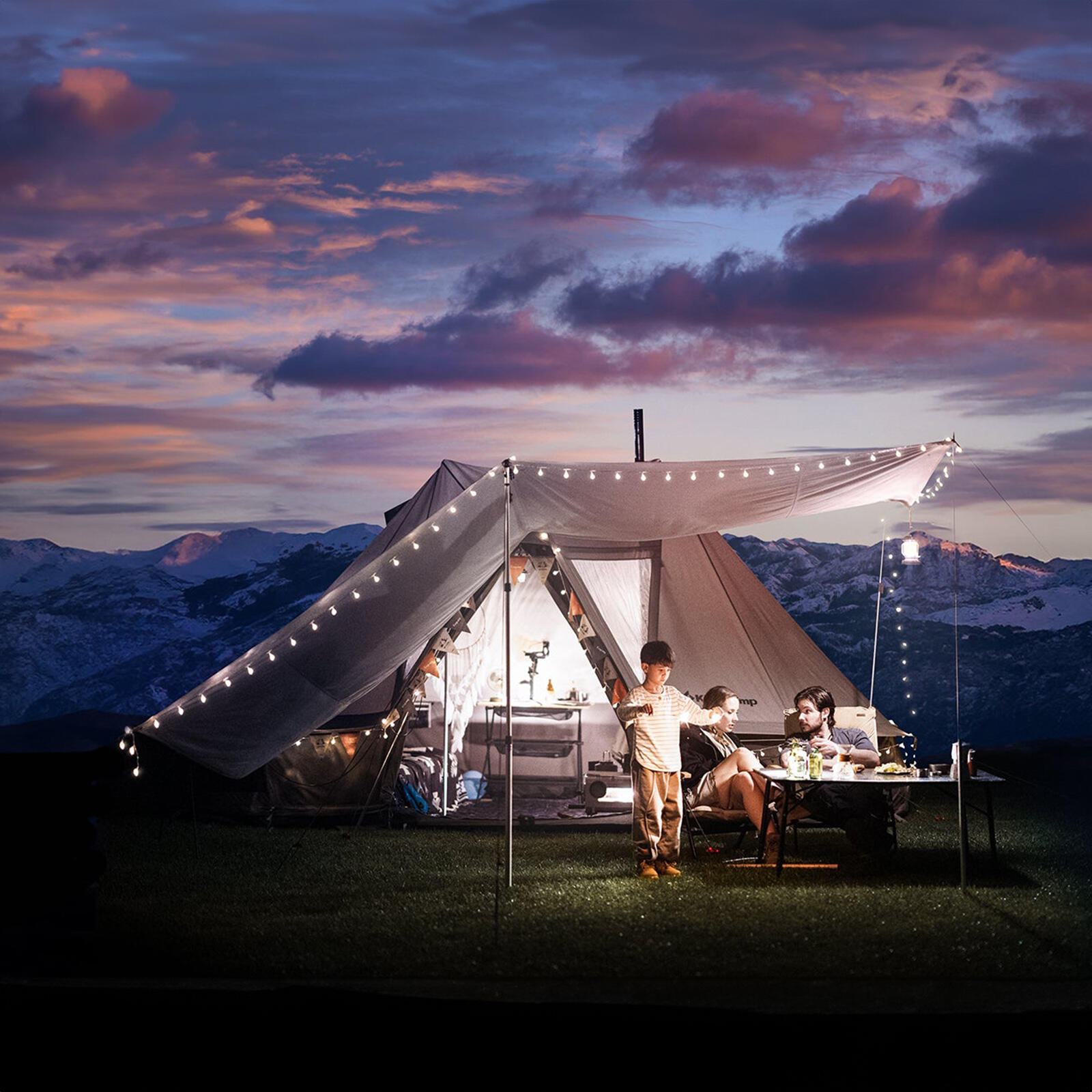 Baumwollzelt Campingzelt Khan Villa Pavillon Familienzelt Baumwolle |  Decathlon