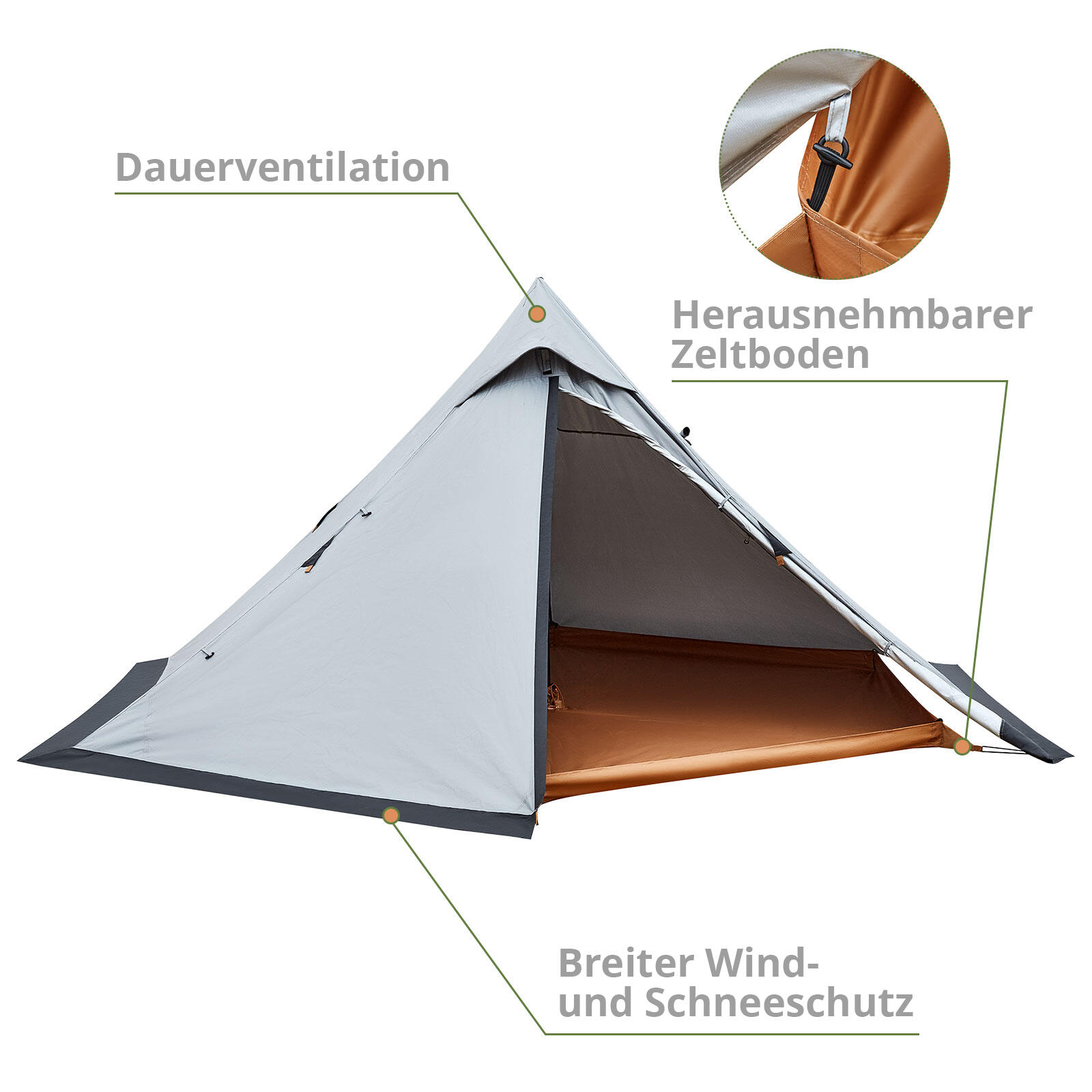 Tipi Torino Light 1-2 persone Campeggio Trekking Casa Tenda Tepee Leggero 3/6
