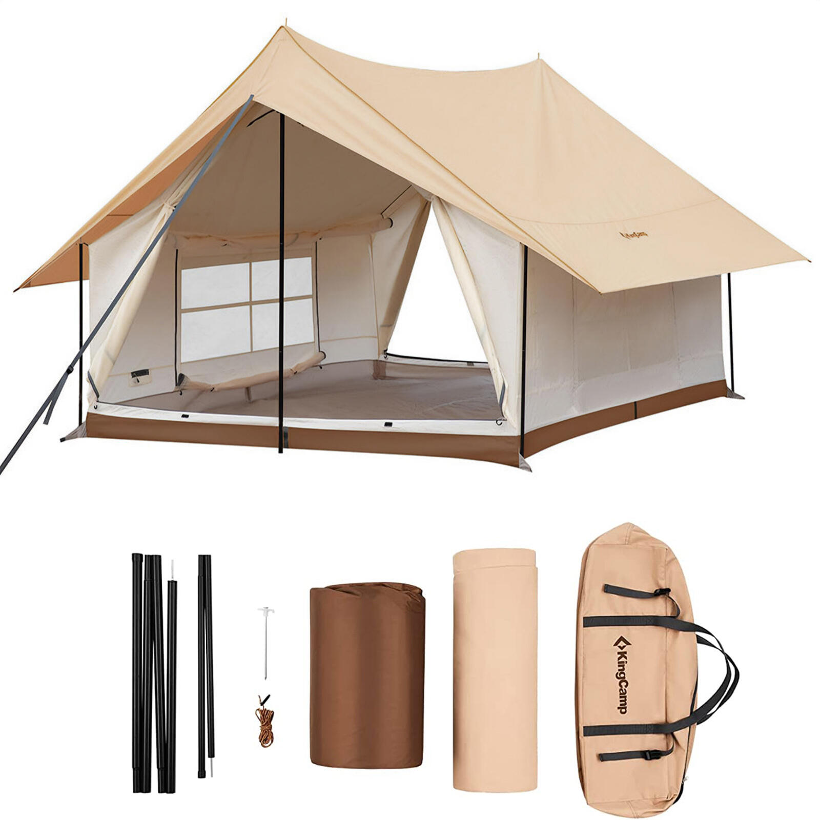 Hauszelt Pinehouse II Familien 3-4 Personen Zelt Campingzelt Baumwolle 4/5