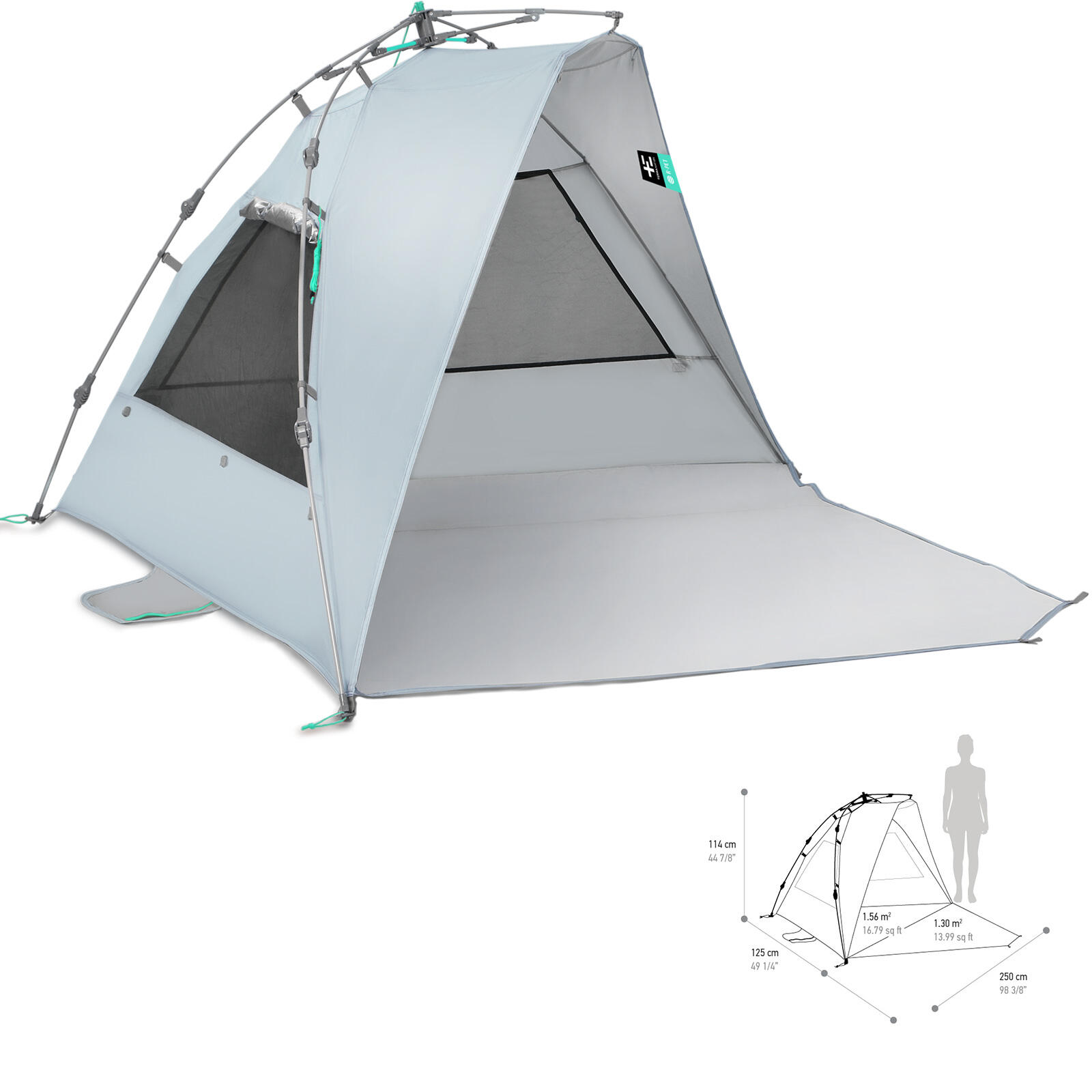 Tente de plage Hare Kohu rPET automatique secondes UPF50 2/7