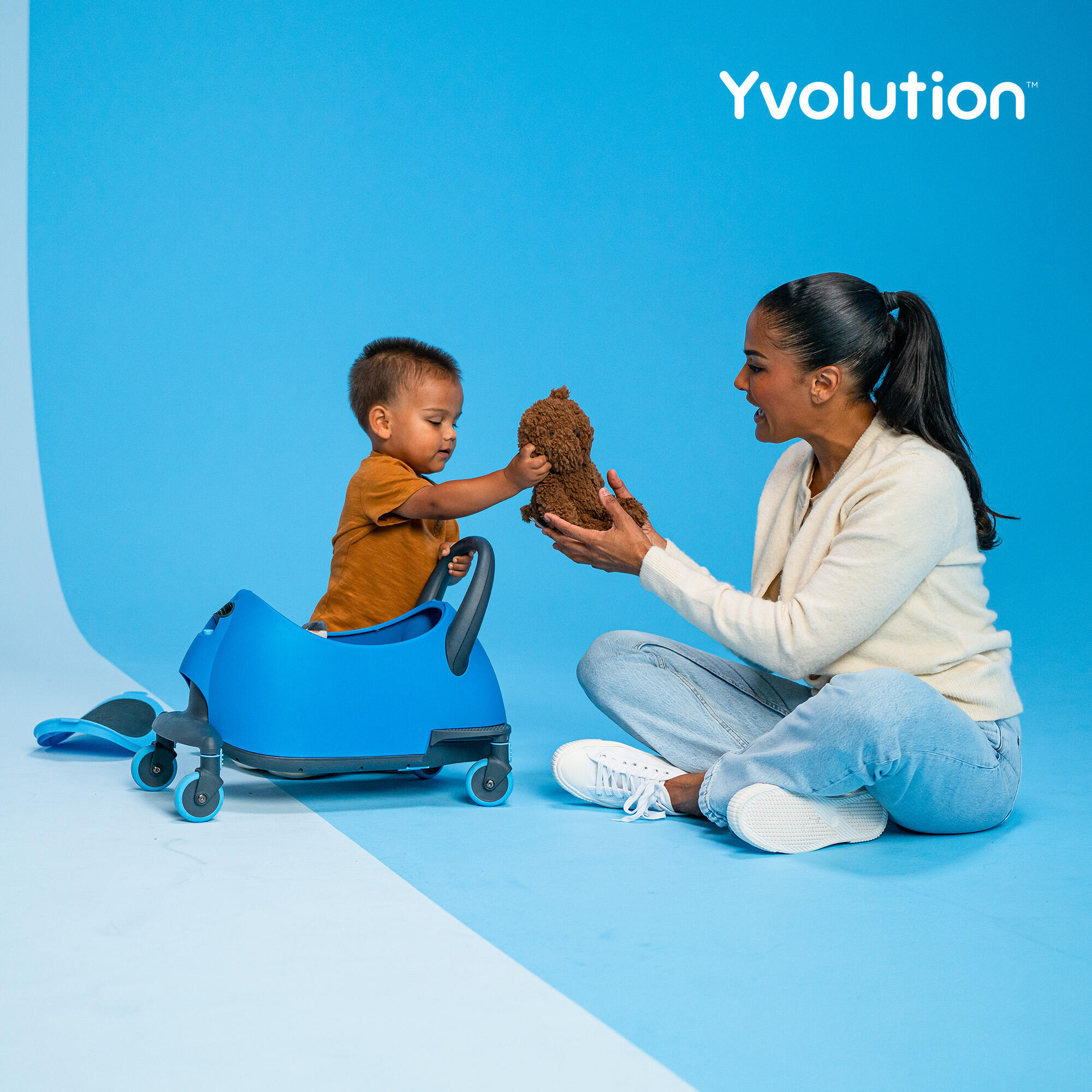 Monopattino multifunzione 5 in 1, bambino/bambina, Yglider LUNA,  azzurro 7/8