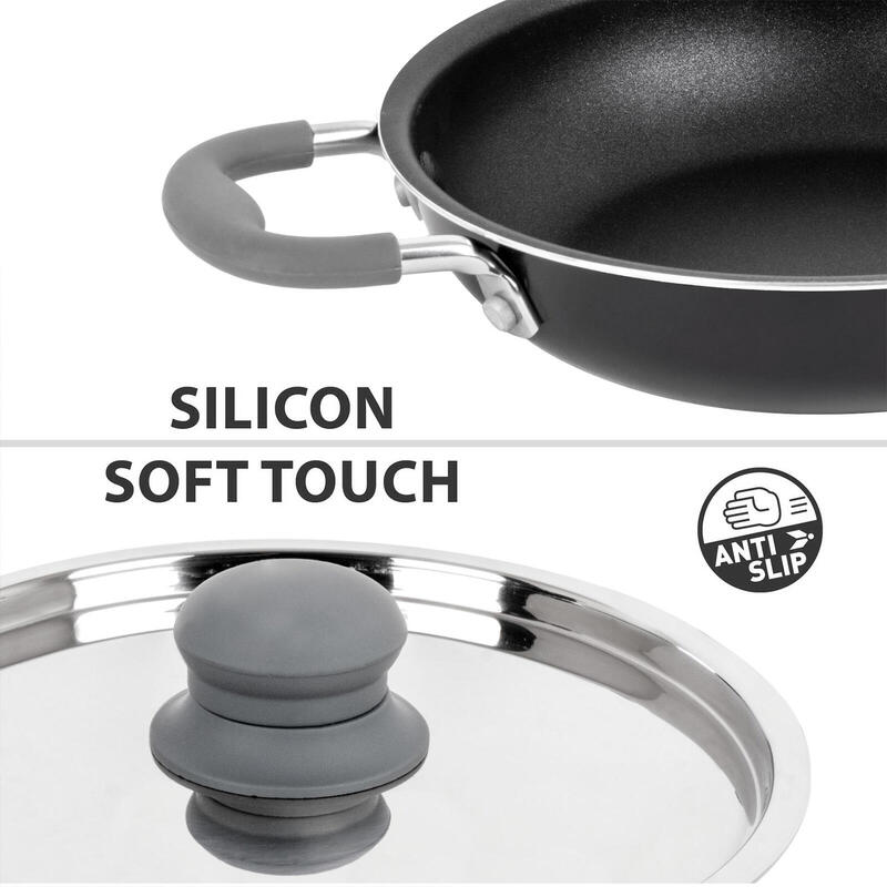 Camping Set de vaisselle Flavor 7+1 22 cm Outdoor Cuisine Casserole Poêle Alu