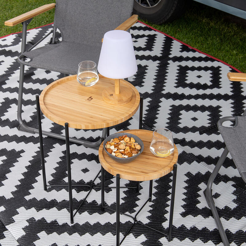 Table de camping service Carnaby M Plateau BBQ pliante en bois bambou