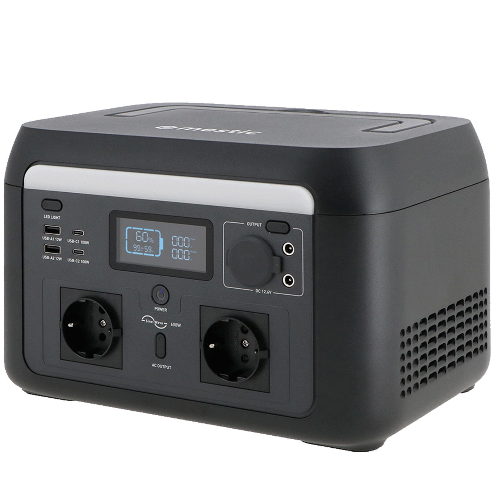 Tragbare Powerstation MPS-600 Camping Solar Generator LiFePO4 600W 512Wh 2/5