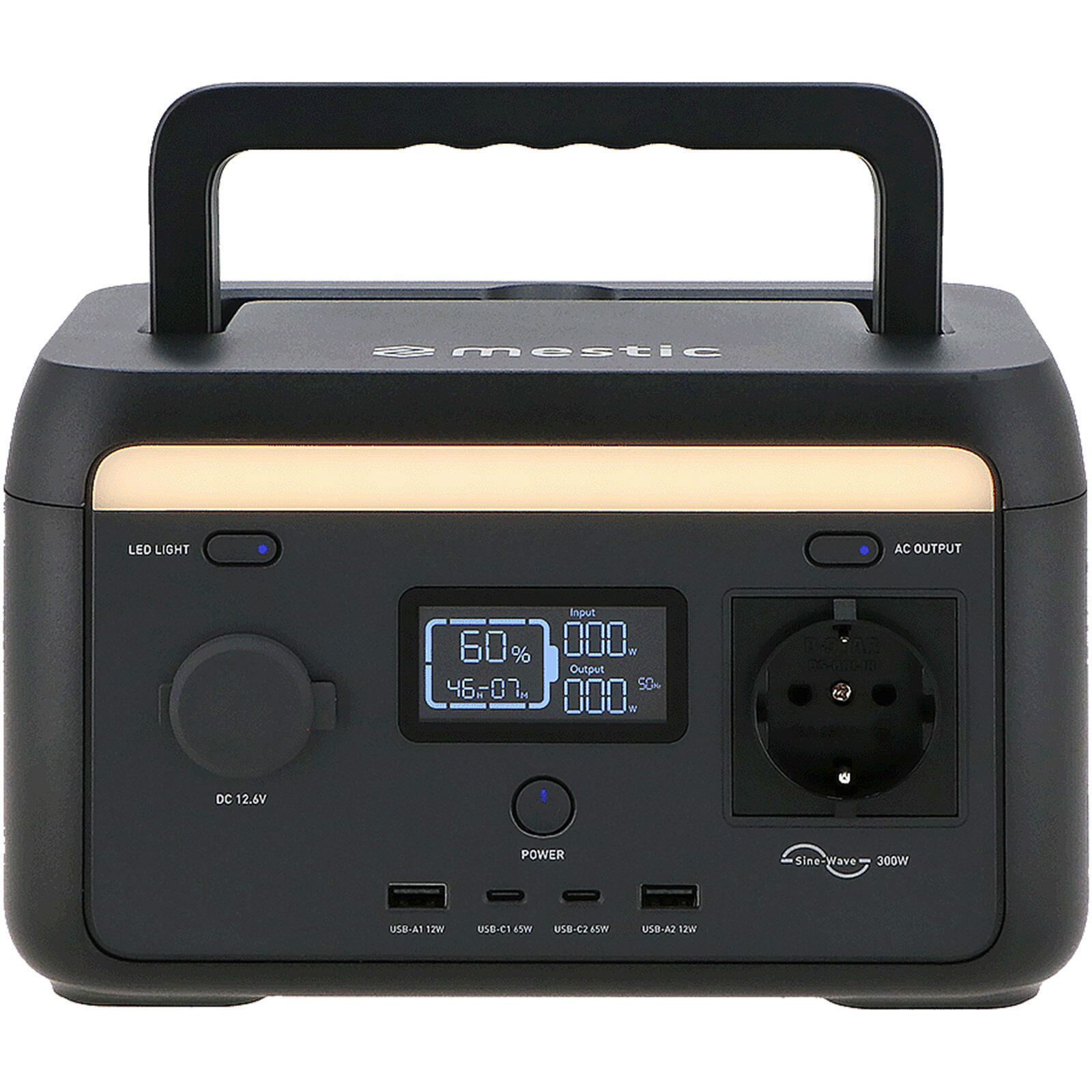 MESTIC Tragbare Powerstation MPS-300 Camping Solar Generator LiFePO4 300W 204Wh