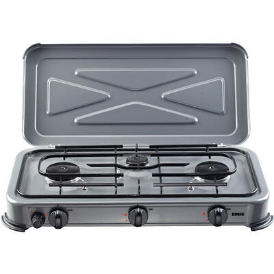 Gasfornuis campingfornuis 3 pits gaskookplaat buitengrill 2x2200w