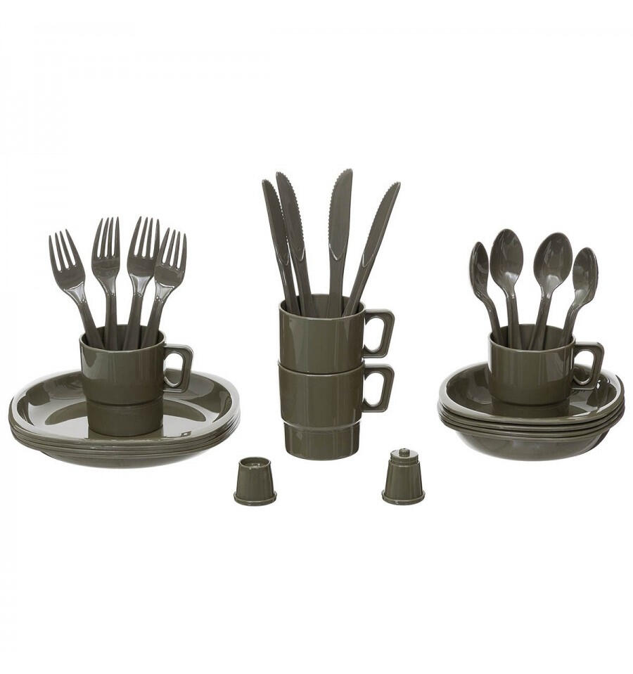 MFH Camping Plastic Mess Kit 26 Pieces 1/2