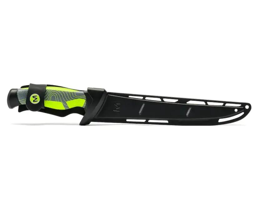 Nóż do filetowania Mustad, ostrze 20.3 cm zielony, z pochewką 4/4