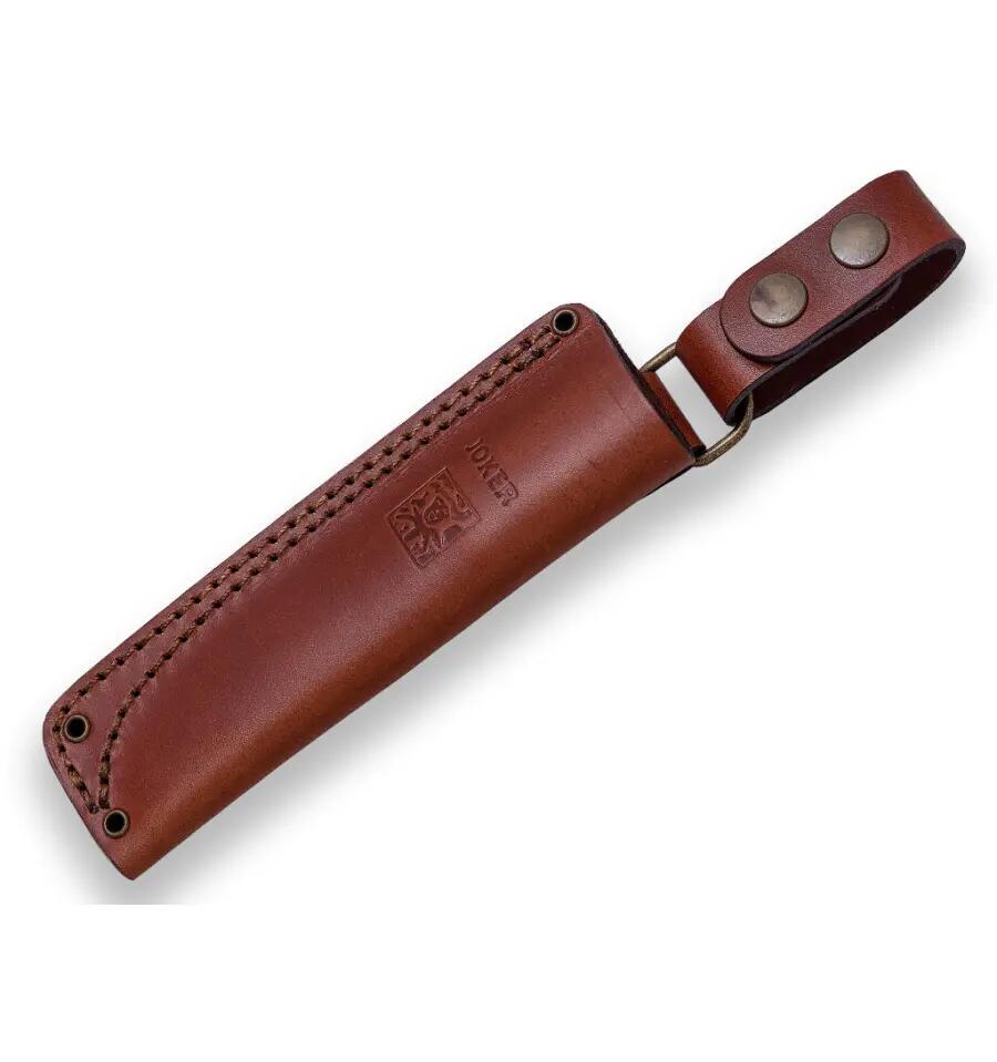 Joker Ember Scandi Bushcraft kés, 10,5 cm rozsdamentes acél penge, bőr tokkal 3/3