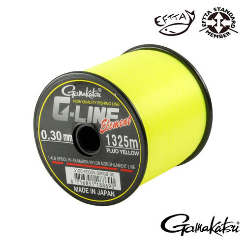 FIR MONOFILAMENT GAMAKATSU G-LINE ELEMENT YELLOW 028MM / 5,70KG / 1490M