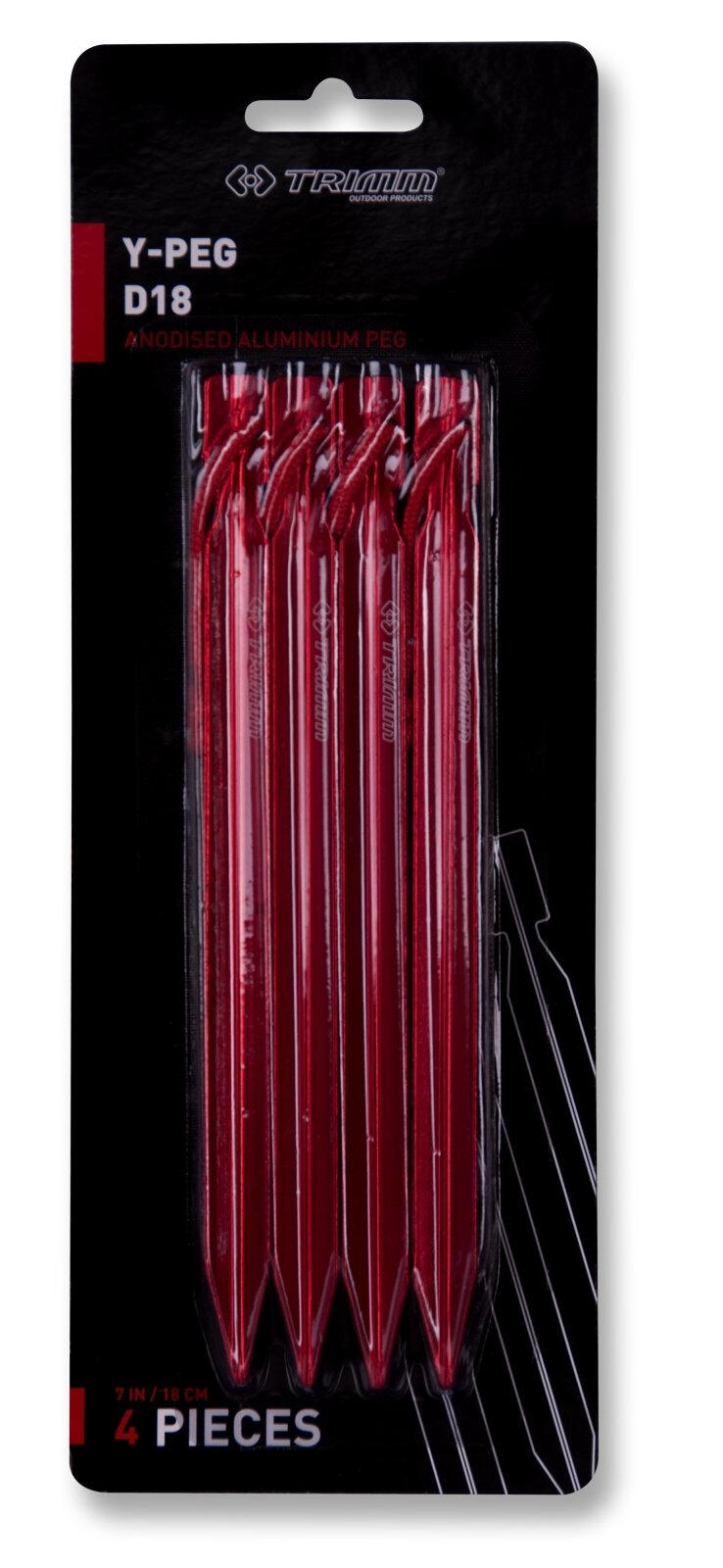 Cuie cort Trimm Y-PEG D18, set 4 buc