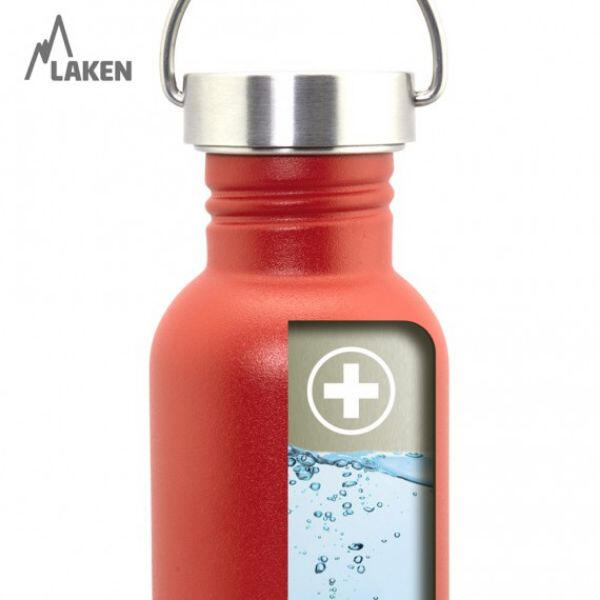 BIDON LAKEN BASIC STEEL 750ML RED BSH75RO