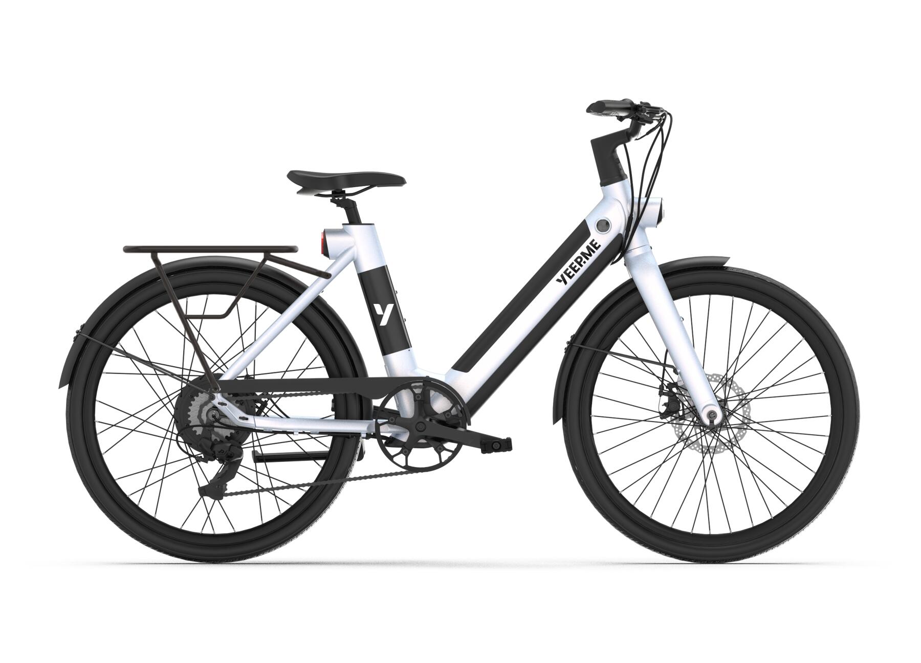 YEEP.ME YEEP.ME DAY PLUS Witte elektrische fiets 26'' 60km + bagagedrager achteraan