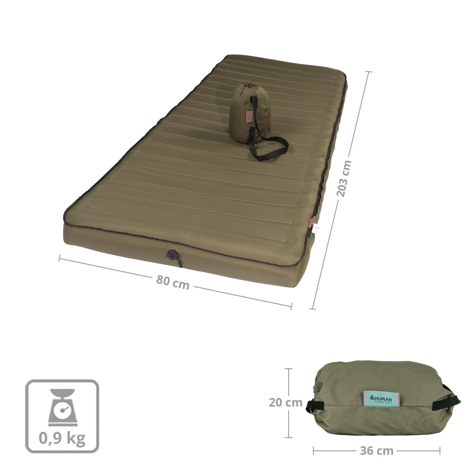 Lit gonflable de camping Chatou LW Trekking Matelas 900 g Léger 2/6