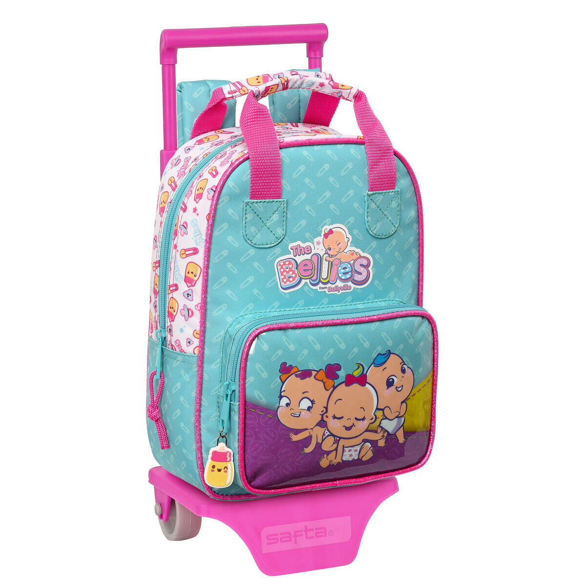 Mochila escolar com rodas the bellies branco