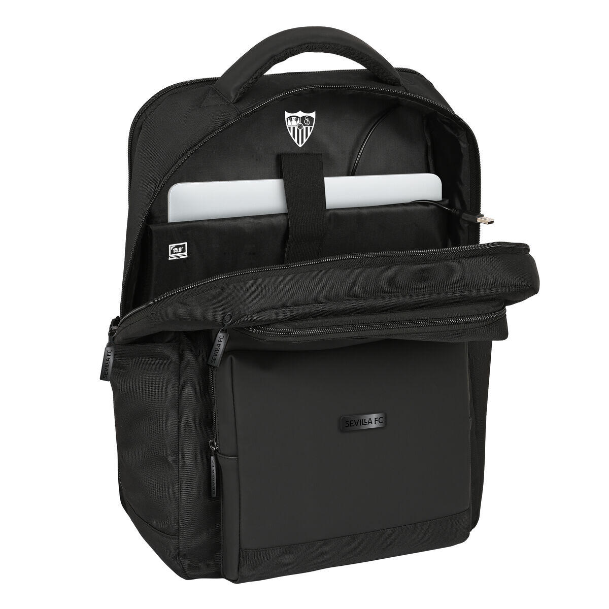 Mochila para notebook Sevilla Fútbol Club Premium Preto 3/5