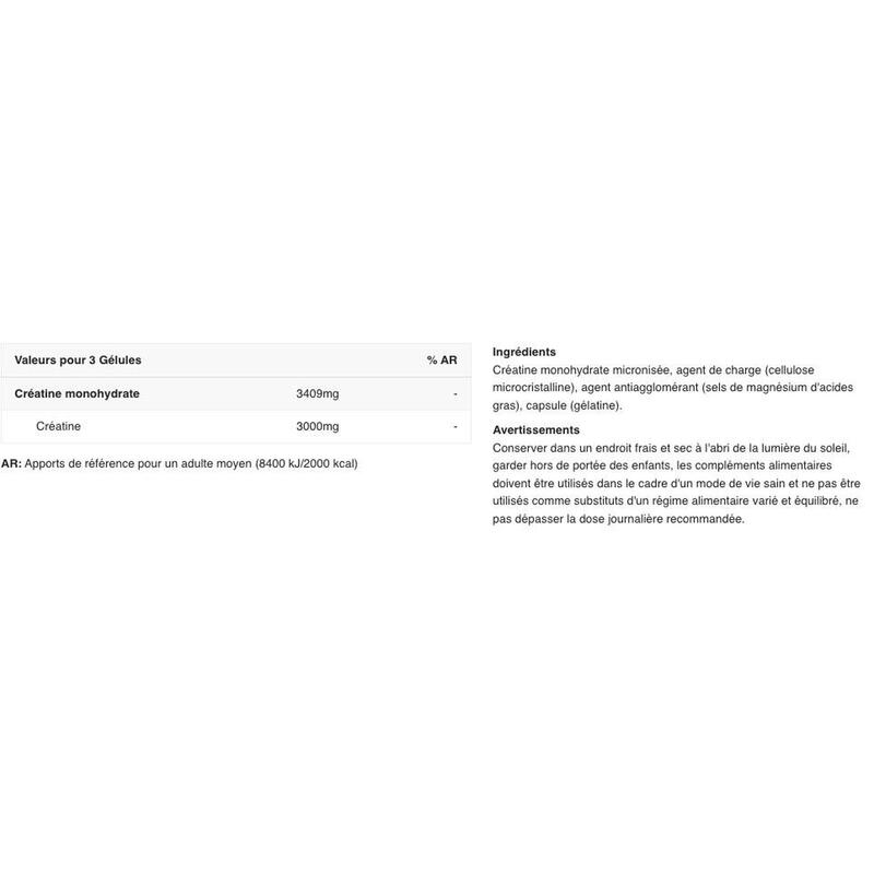 Créatine monohydrate - Creatine 1000 Mega Caps - 180 Gélules