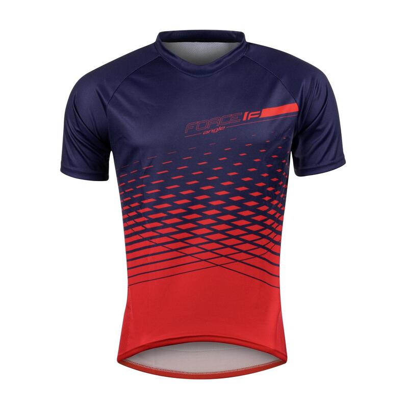 Tricou maneca scurta Force MTB Angle albastru/rosu, XXL