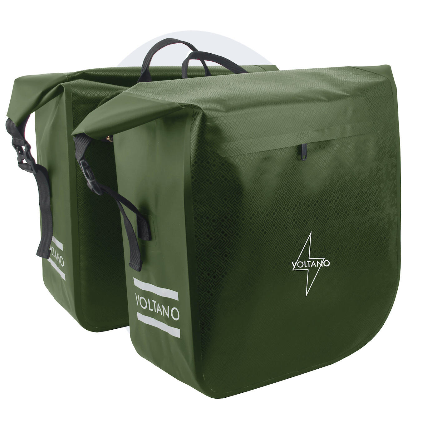 VOLTANO Voltano Dubbele Fietstas Rolltop Urban Green - 48 Liter - 100% Waterdicht