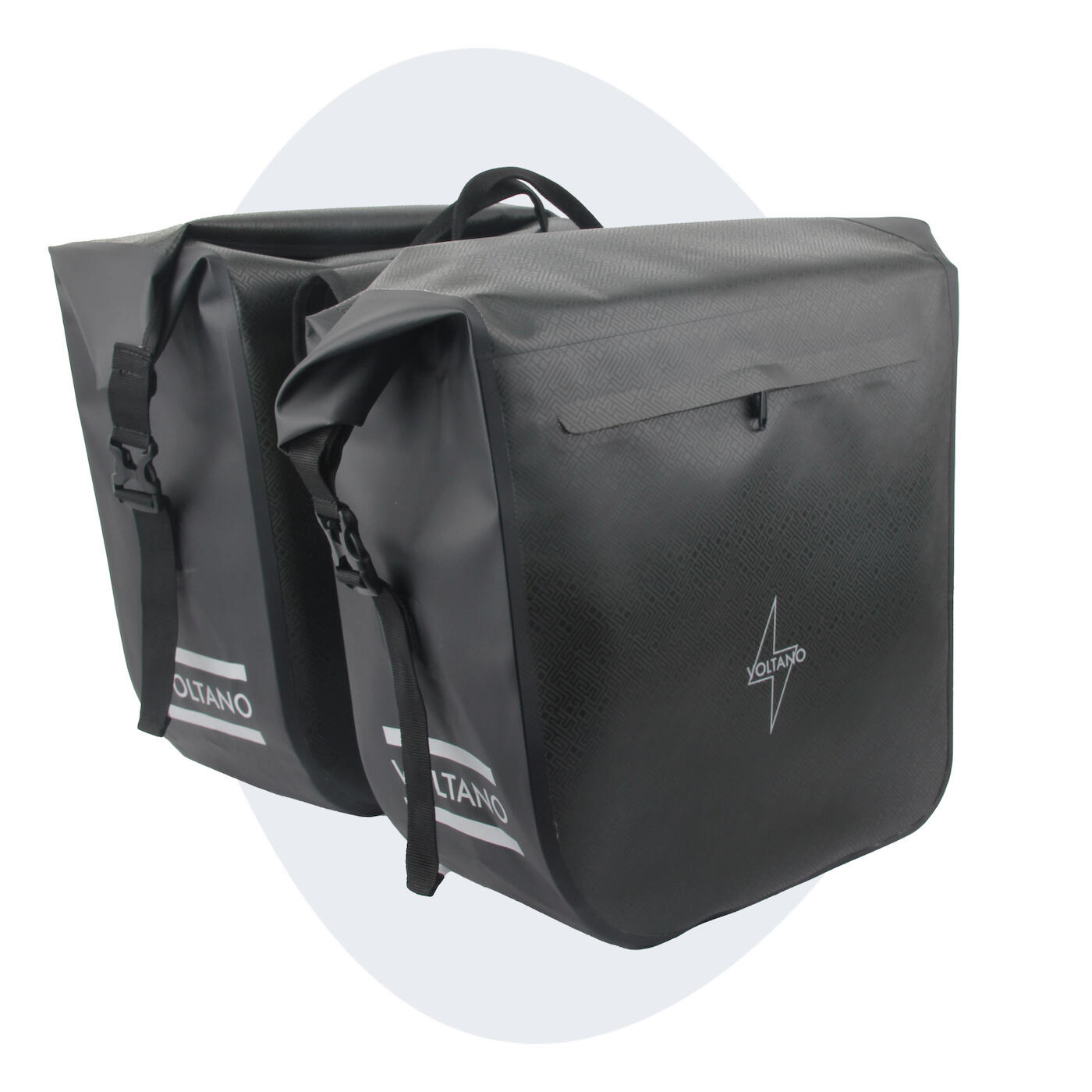 VOLTANO Voltano Dubbele Fietstas Rolltop Urban Black - 48 Liter - 100% Waterdicht
