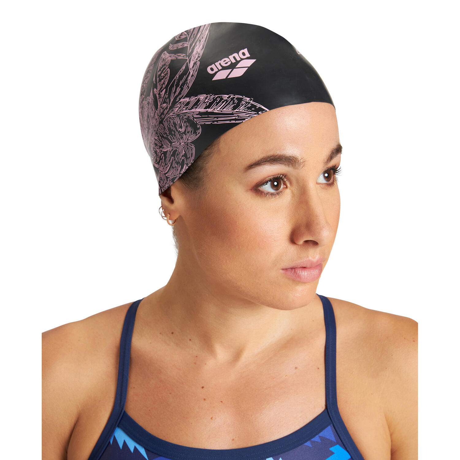 Arena Sirene Women's Black/Pink Swimming Cap 2/5