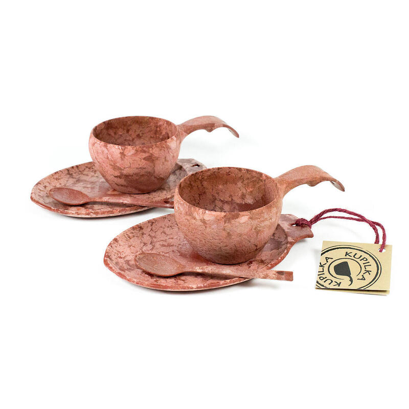 Kupilka Confezione regalo-tazza, cucchiaio e piattino-Cranberry (rosso)