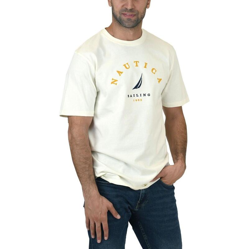 Camiseta Nautica Schooner, Beige, Hombre