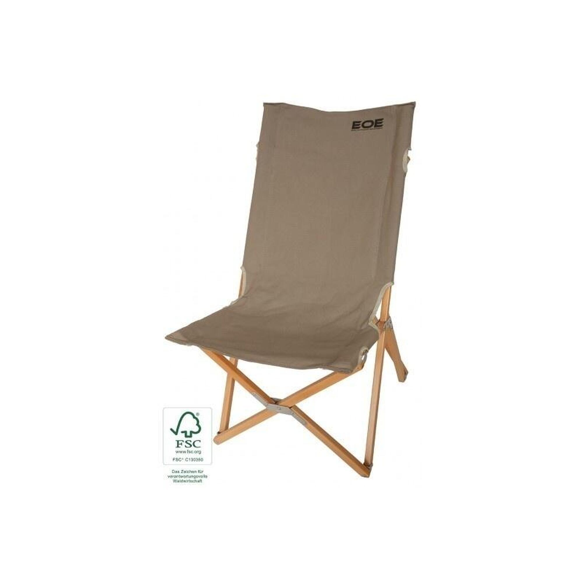 Eifel Outdoor Equipment Chaise Pliante en Bois Chêne Grande - Gris Colombe