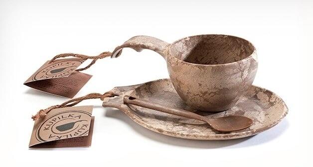 Kupilka Coffret cadeau-tasse, cuillère et soucoupe-Original(marron) 4/6