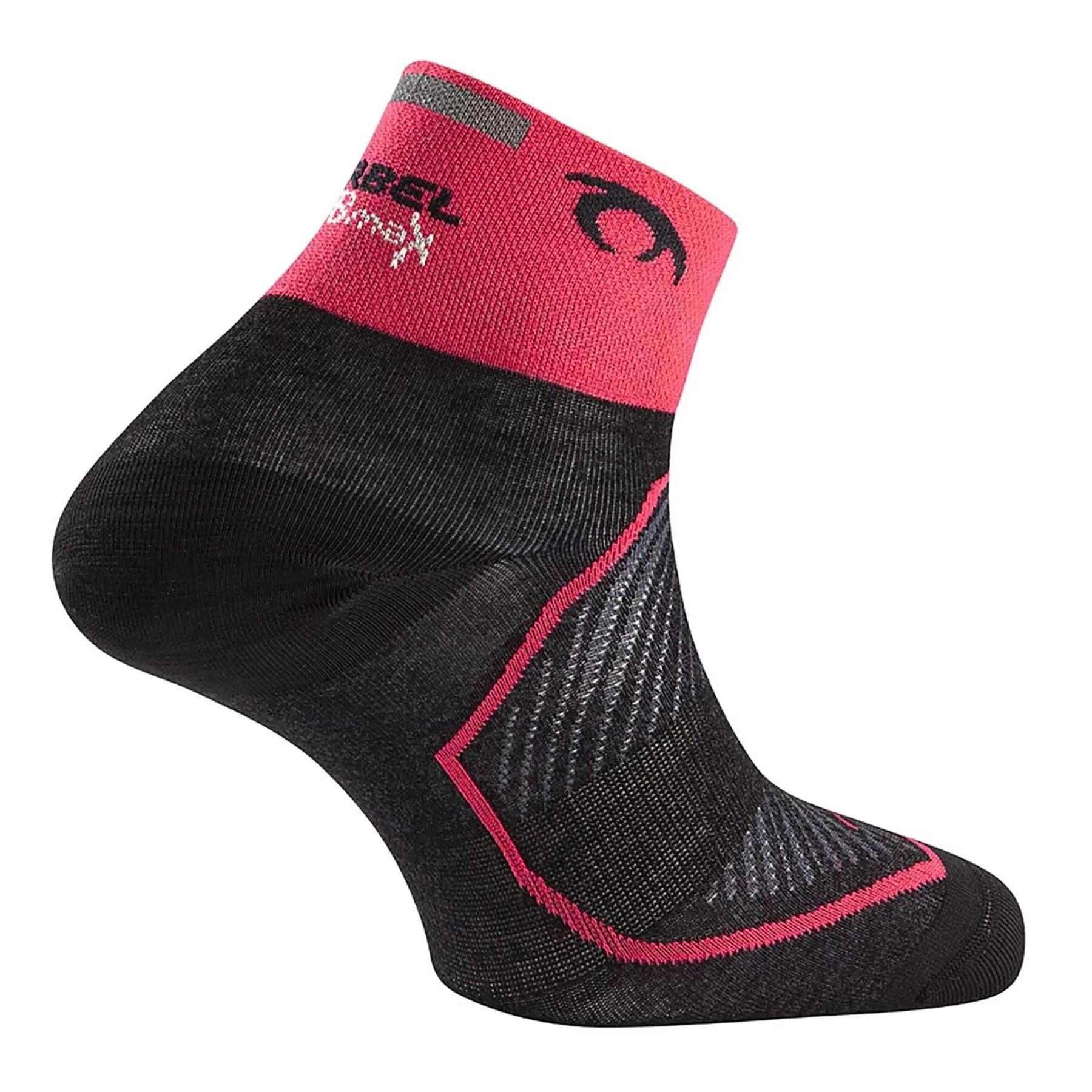 Race Three Socks fúcsia preto corrida Pink LURBEL 2/4