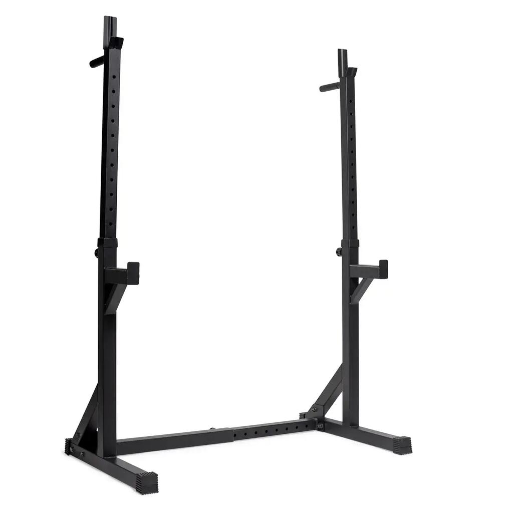 Adjustable Squat Rack - Barbell Supports with Dip Stations