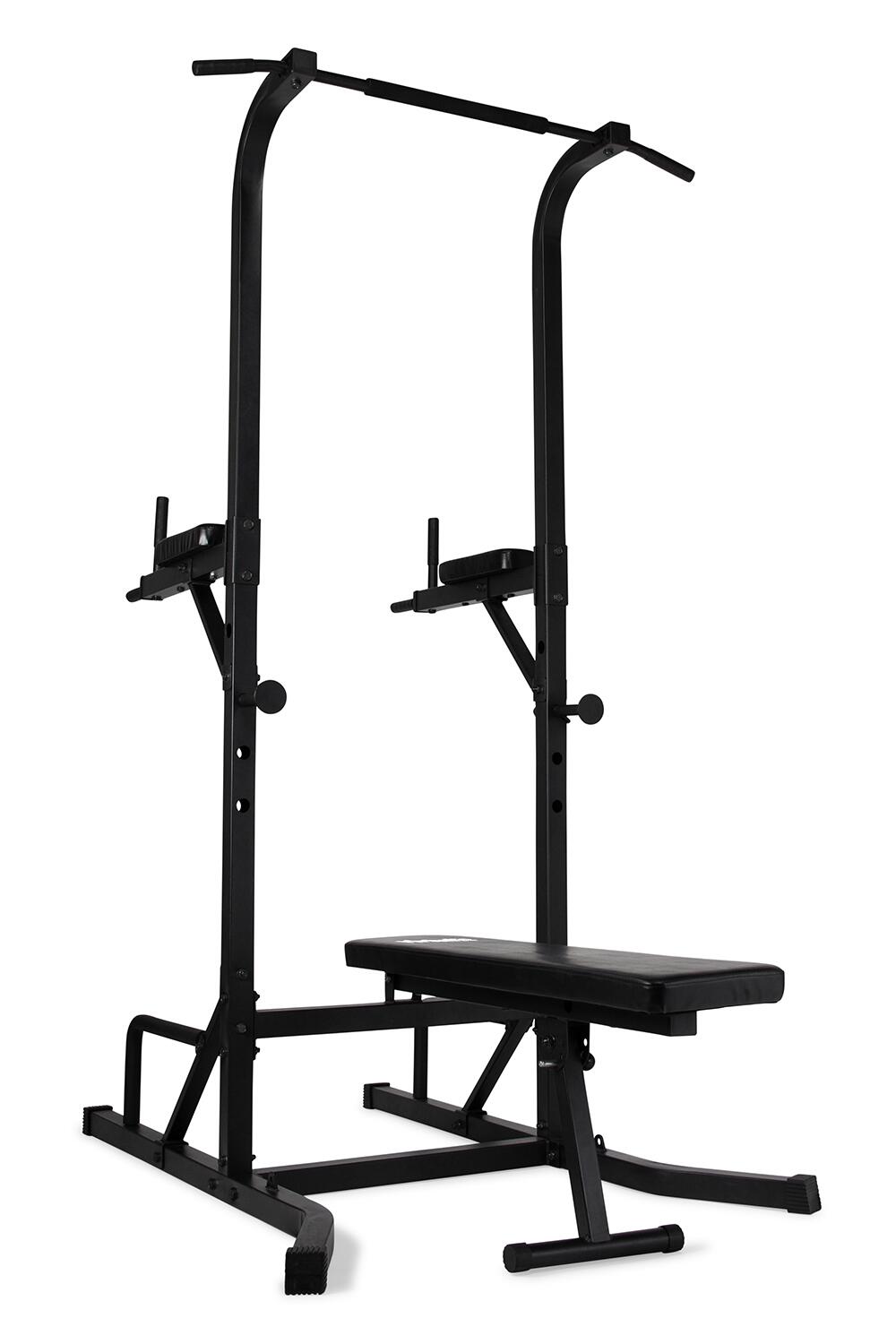 VIRTUFIT Power Tower Deluxe met Fitnessbank - Halterbank